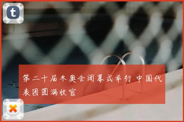 第二十届冬奥会闭幕式举行 中国代表团圆满收官